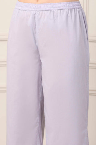 Lavender Embroidered Suit Set with Dupatta